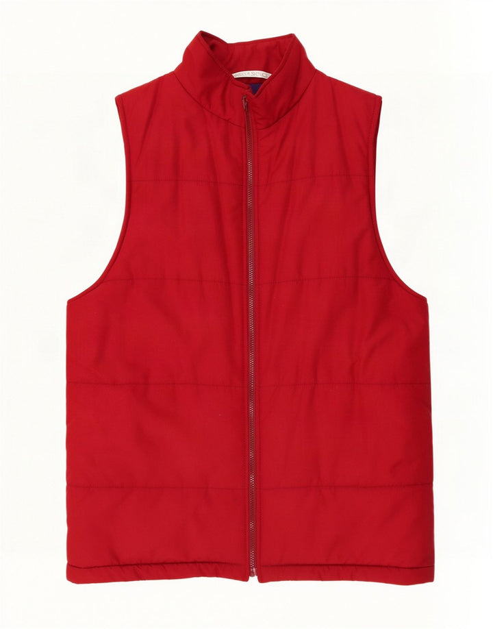 Marks & Spencer Womens St. Michael Padded Gilet UK 8 Small Red Polyester