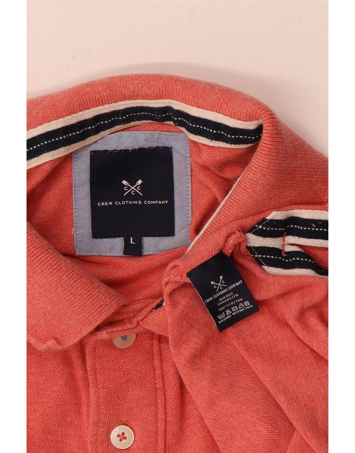 CREW CLOTHING Ανδρικό πουκάμισο polo μεγάλο πορτοκαλί βαμβακερό