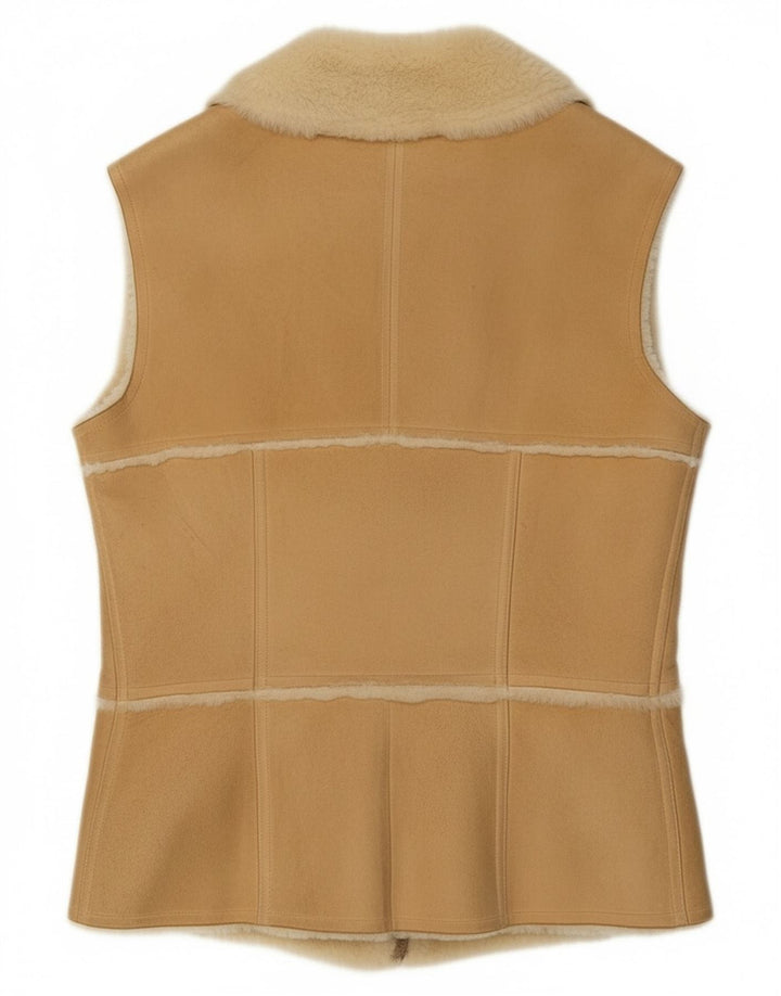 Vintage Γυναικείο Shearling Gilet IT 44 Medium Beige