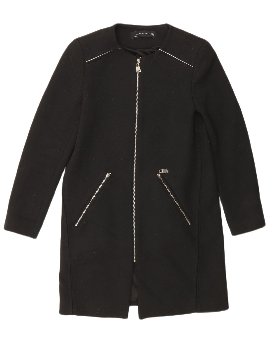Zara Γυναικείο Πανωφόρι UK 6 XS Μαύρο Πολυεστέρας