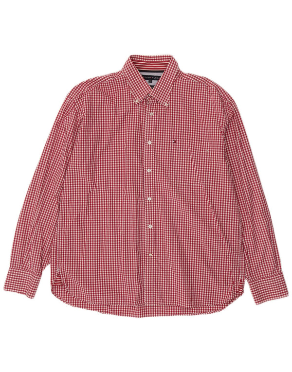 Ανδρικό πουκάμισο Tommy Hilfiger 2XL Red Gingham Cotton