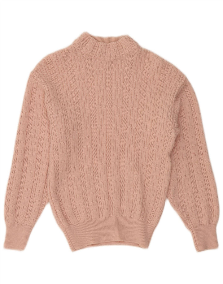 Γυναικείο πουλόβερ με λαιμό χελώνα VINTAGE UK 12 Μεσαίο ροζ μαλλί