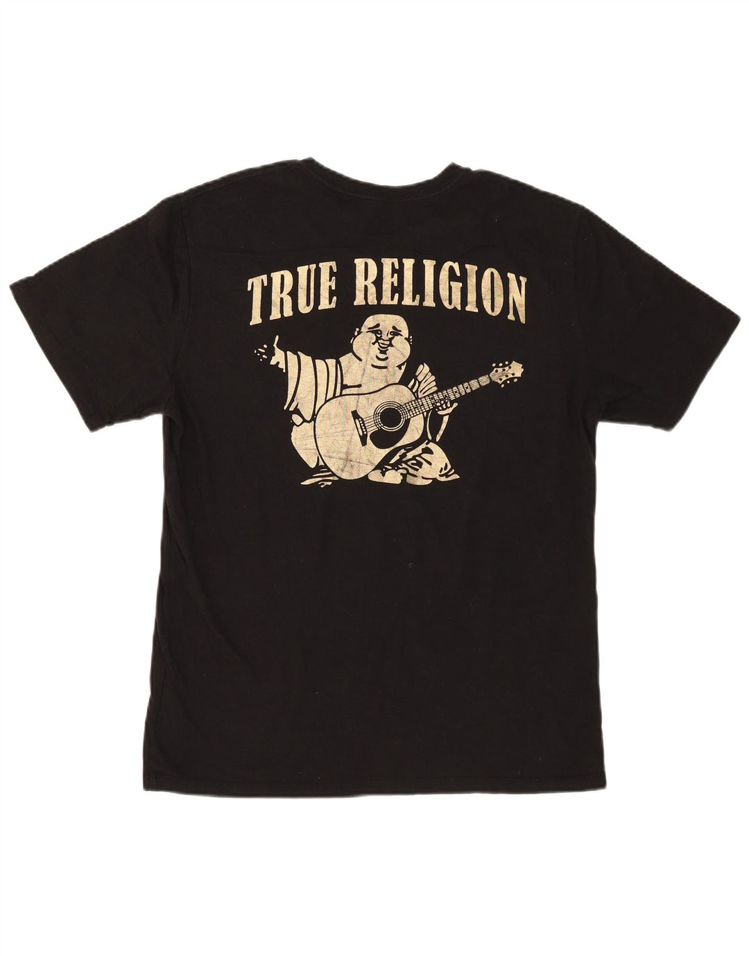 True Religion Ανδρικό γραφικό T-Shirt Top μεγάλο μαύρο βαμβακερό