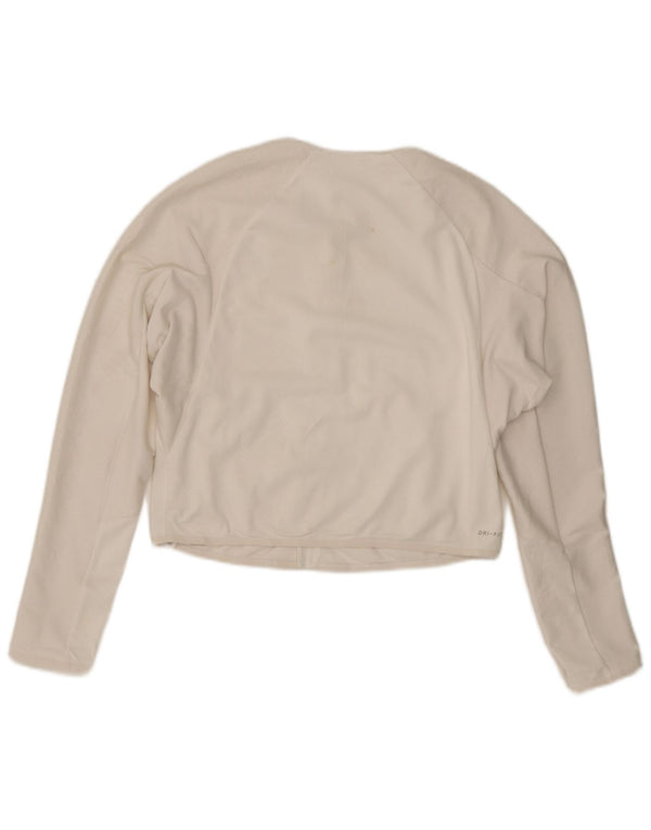 Γυναικεία φόρμα Nike Dri Fit Crop Top Jacket UK 16 Large White Polyester