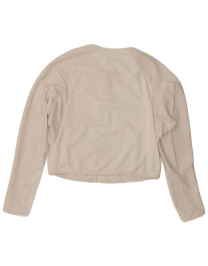 Γυναικεία φόρμα Nike Dri Fit Crop Top Jacket UK 16 Large White Polyester