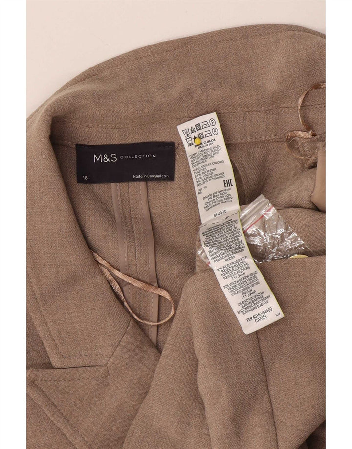 Marks & Spencer Γυναικείο σακάκι με διπλό στήθος UK 18 XL Beige