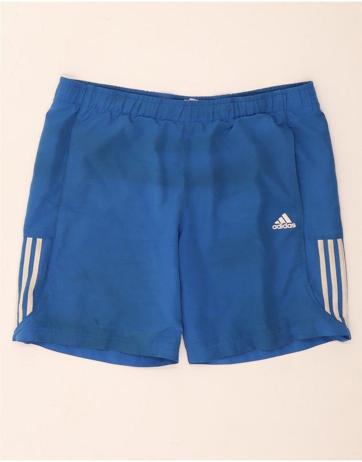 Ανδρικό αθλητικό σορτς Adidas Climalite από μεγάλο μπλε πολυεστέρα