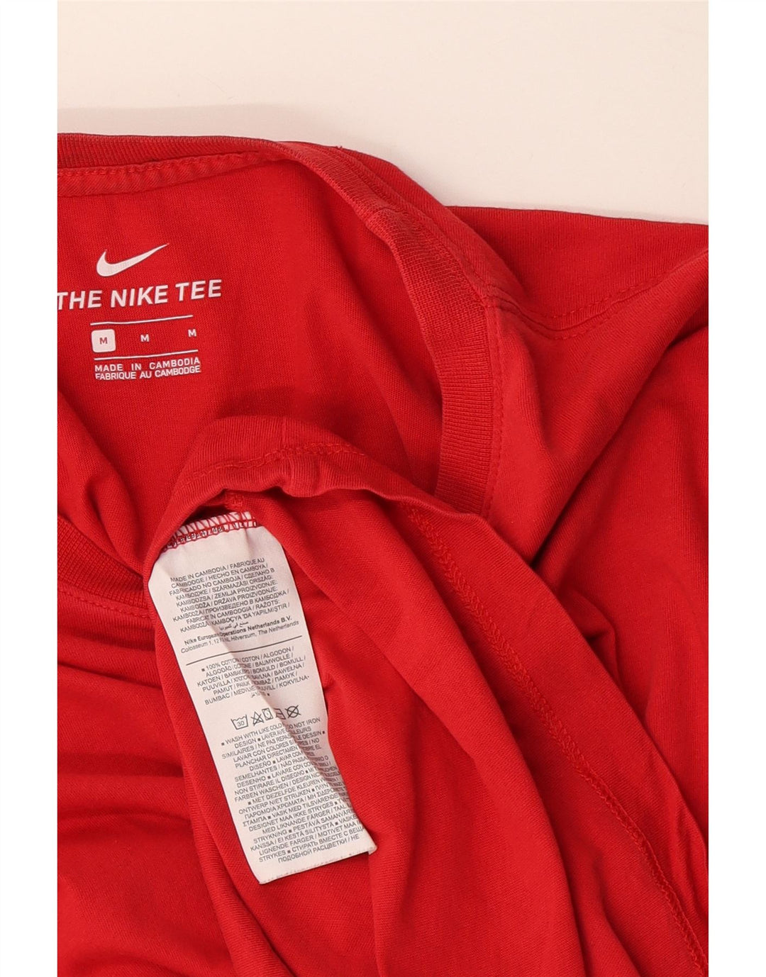 Ανδρικό μπλουζάκι Nike, μεσαίο κόκκινο βαμβακερό