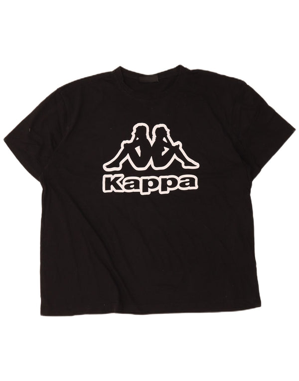 Ανδρικό γραφικό T-Shirt Kappa Top 4XL Μαύρο βαμβακερό