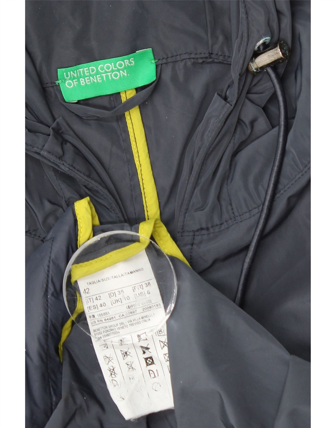 BENETTON Γυναικείο Αδιάβροχο με κουκούλα UK 10 Small Navy Blue Polyester