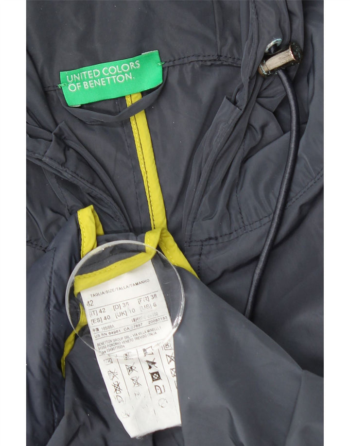 BENETTON Γυναικείο Αδιάβροχο με κουκούλα UK 10 Small Navy Blue Polyester