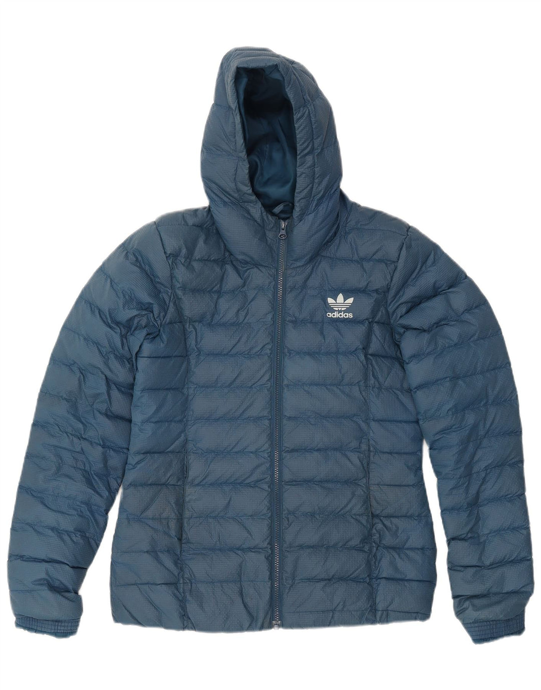 Adidas Γυναικείο μπουφάν με κουκούλα UK 14 Medium Blue Nylon