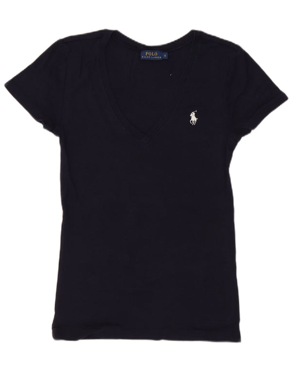 Γυναικείο μπλουζάκι Polo Ralph Lauren Top UK 8 Small Navy Blue Cotton