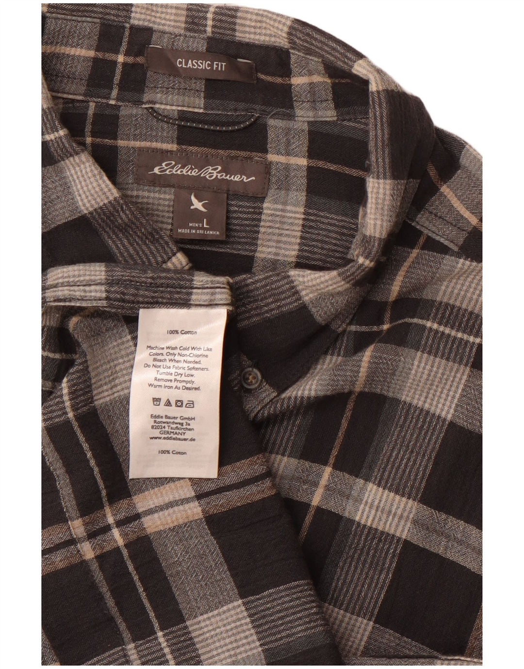 EDDIE BAUER Ανδρικό πουκάμισο Classic Fit Flannel Μεγάλο γκρι βαμβακερό