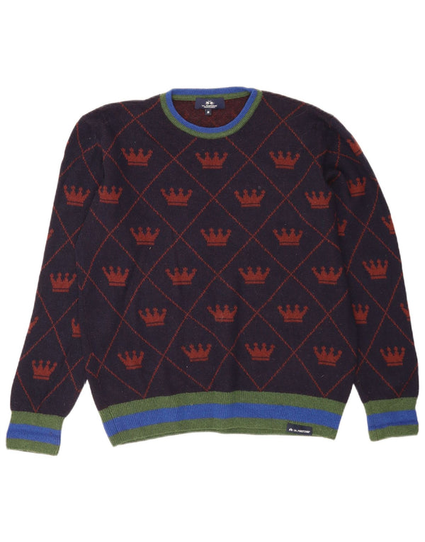 Ανδρικό πουλόβερ La Martina Abstract Pattern Crew Neck Jumper Medium Navy Blue