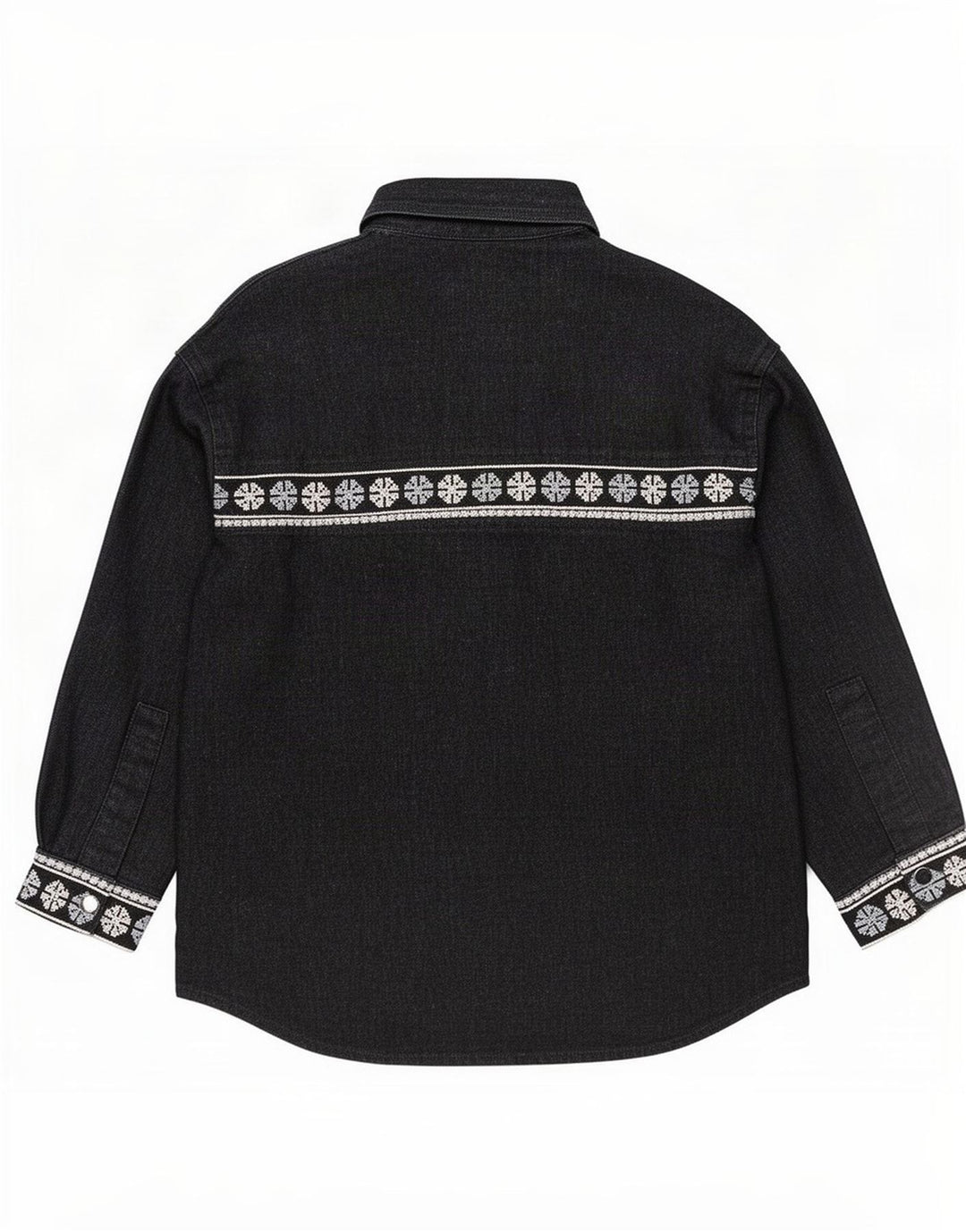 Zara Γυναικείο πουκάμισο Oversized UK 14 Μεσαίο μαύρο γεωμετρικό βαμβάκι