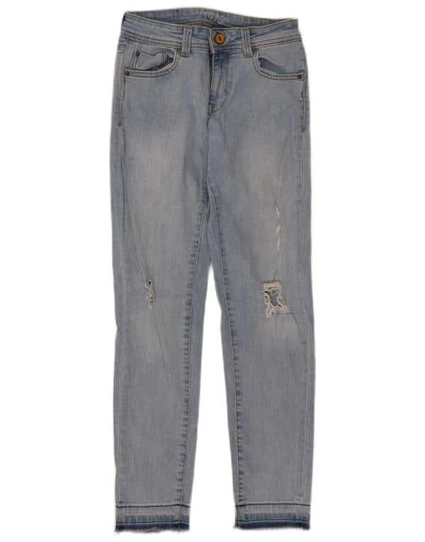 Zara Womens Distressed Slim Jeans EU 34 2XS W24 L25 Blue Cotton