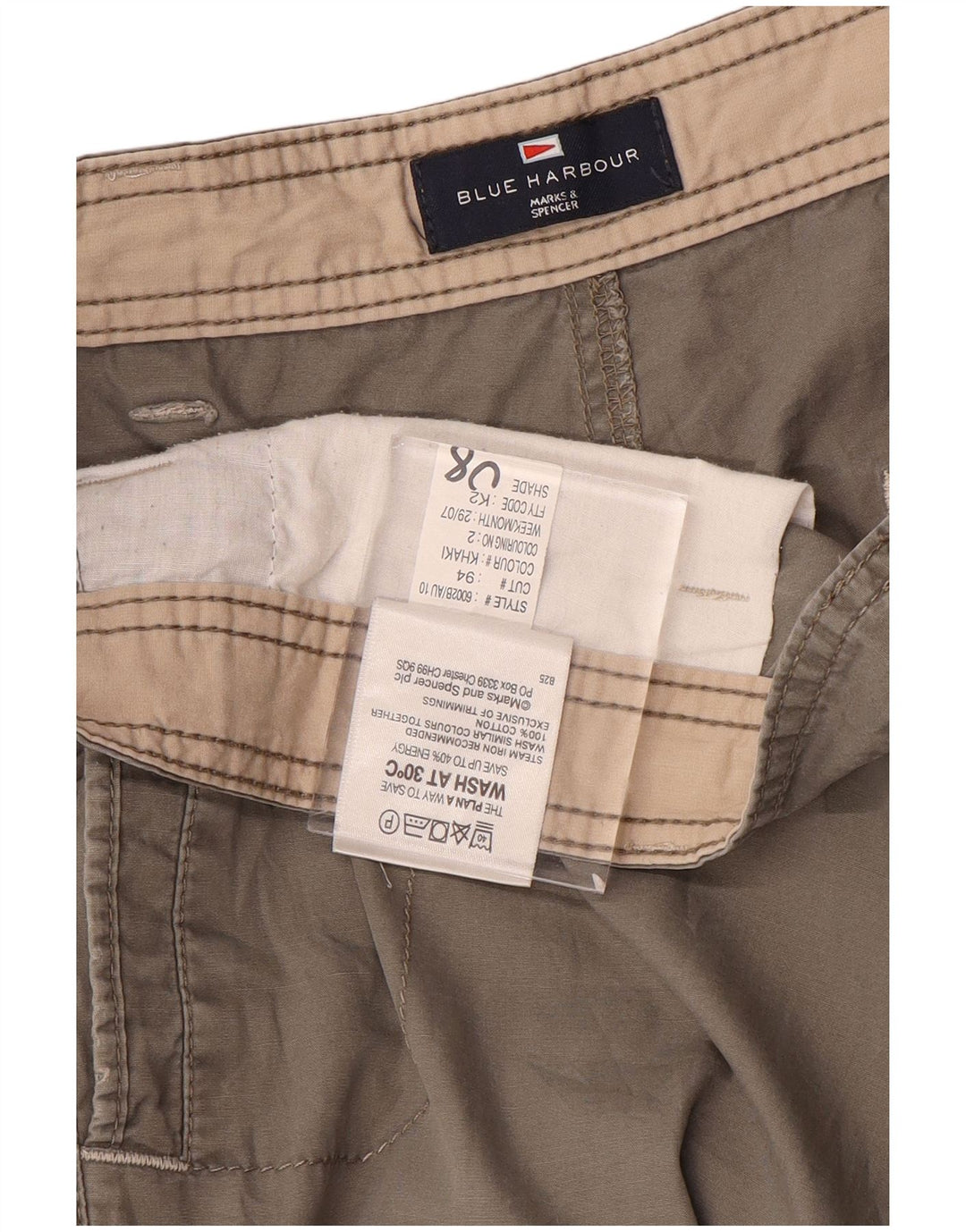 Marks & Spencer Ανδρικό Παντελόνι Μπλε Harbour Straight Cargo W38 L31 Γκρι