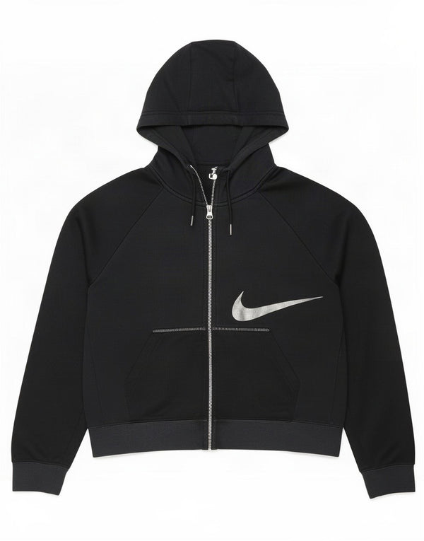 Γυναικείο πουλόβερ με κουκούλα με φερμουάρ Nike μεγάλου μεγέθους Crop UK 6 XS Γκρι βαμβακερό
