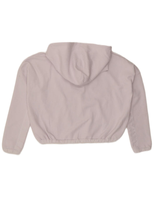 Superdry Womens Crop Oversized Hoodie Jumper UK 8 Small White Cotton