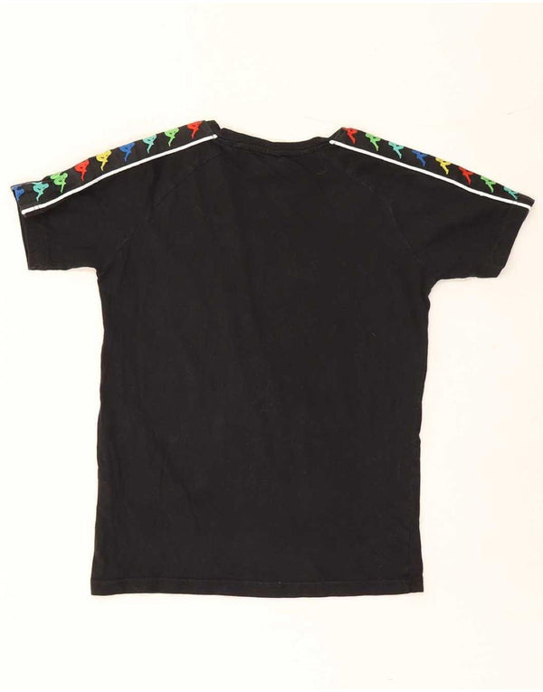 Kappa Boys Graphic T-Shirt Top 11-12 ετών Μαύρο βαμβακερό