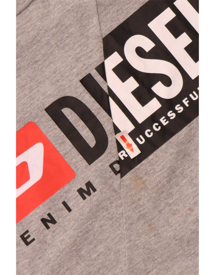 Ανδρικό γραφικό T-Shirt Diesel Top Βαμβακερό μεσαίο γκρι