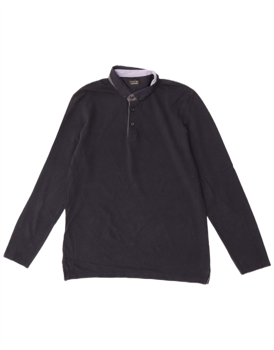 Zara Ανδρικό μακρυμάνικο πουκάμισο polo μεγάλο μπλε ναυτικό