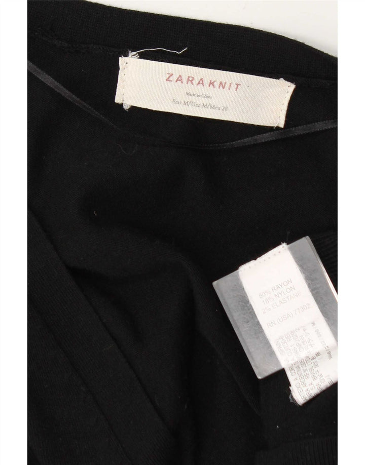 Zara Γυναικείο πουλόβερ UK 14 Medium Black Rayon
