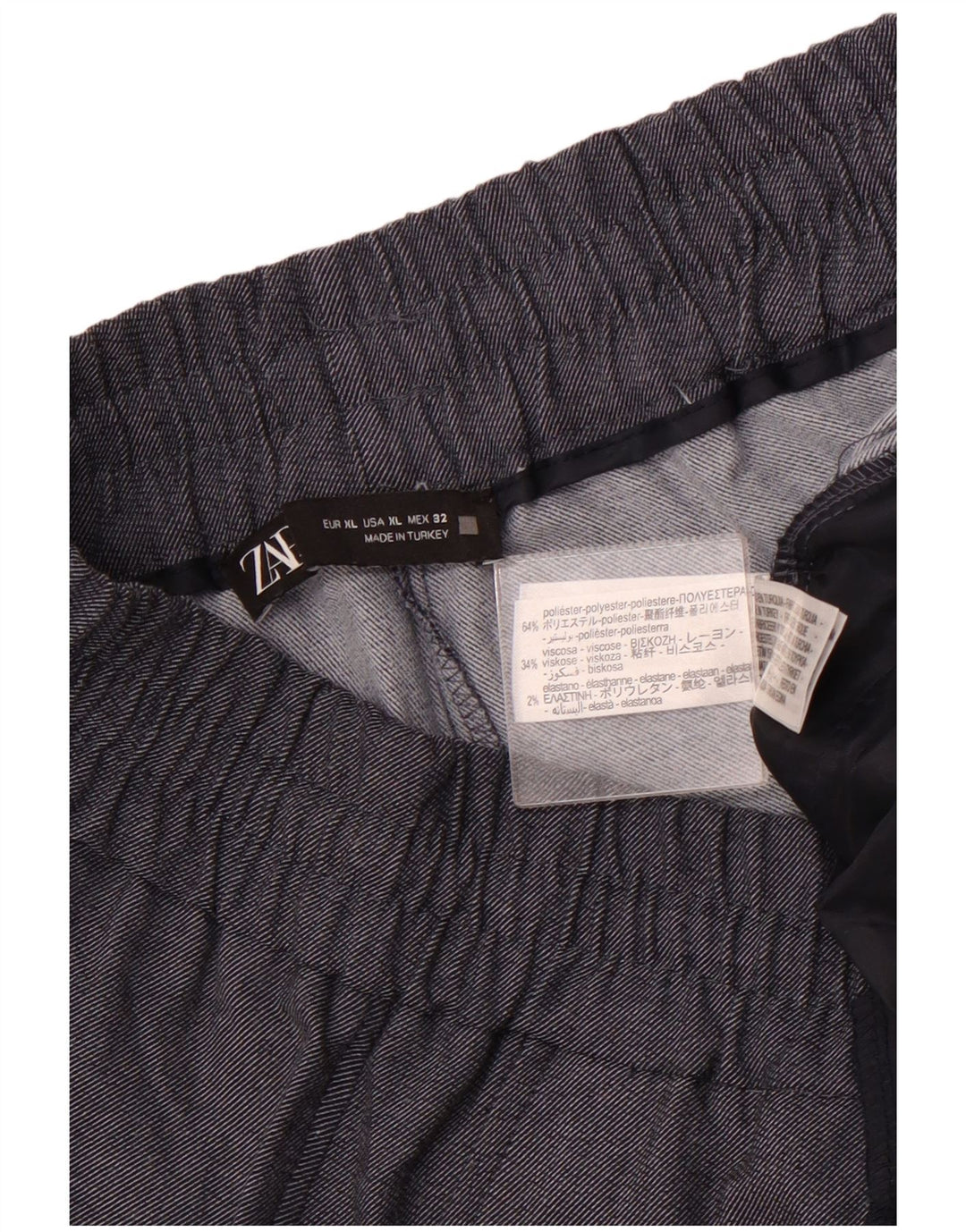 ZARA Γυναικεία Joggers Chino Παντελόνι XL W32 L27 Γκρι Πολυεστέρας