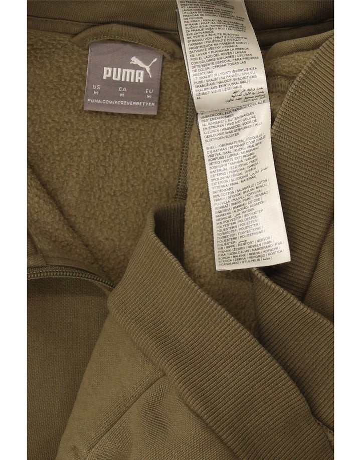 Ανδρική φόρμα Puma Μπουφάν με μεσαίο χακί χρώματος βαμβακερό