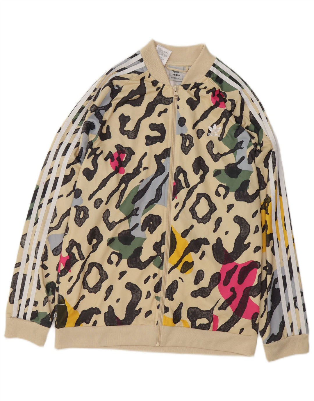 Κορίτσια αθλητική φόρμα ADIDAS Top μπουφάν 15-16 ετών Μπεζ Animal Print Polyester