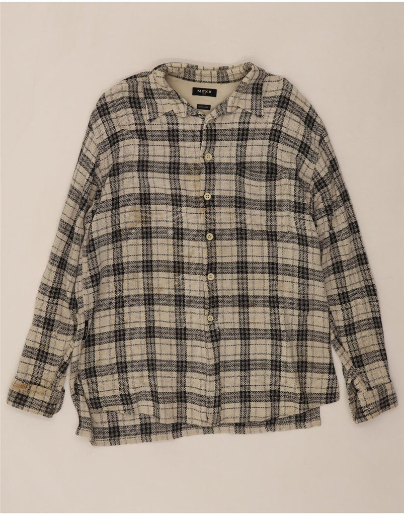 MEXX Mens Flannel Shirt XL Beige Check Vintage Mexx and Second-Hand Mexx from Messina Hembry 