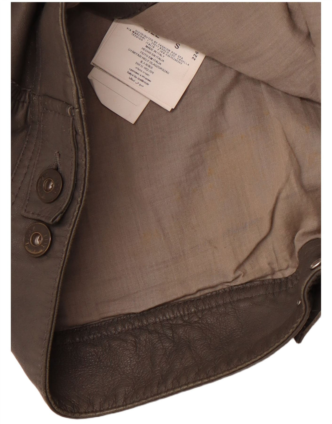 REPLAY Γυναικείο Δερμάτινο Μπουφάν UK 10 Small Grey Leather