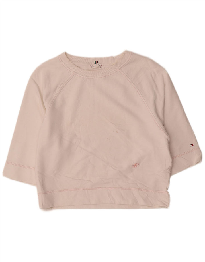 Tommy Hilfiger γυναικεία φούτερ 3/4 με μανίκια Jumper UK 14 Medium White
