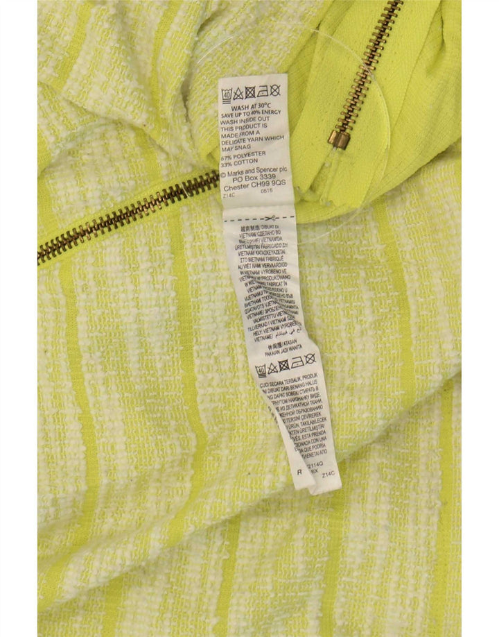 Marks & Spencer Γυναικείο τοπ 3/4 μανίκια UK 14 Μεγάλο πράσινο ριγέ πολυεστέρας
