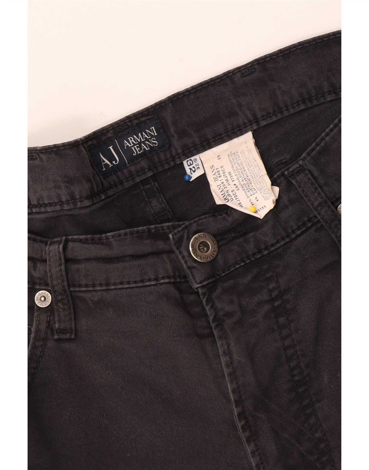 Ανδρικό τζιν Armani ίσιο W32 L31 μαύρο βαμβακερό