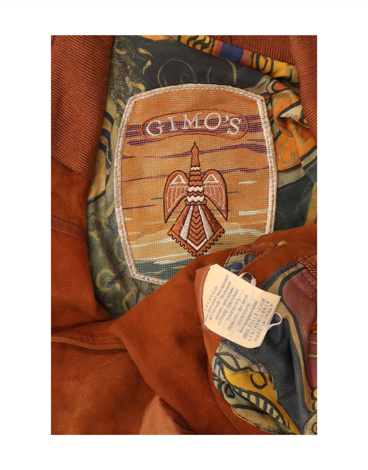 GIMO'S Mens Suede 2 Button Blazer Jacket UK 40 Large Brown Leather Vintage Gimo's and Second-Hand Gimo's from Messina Hembry 