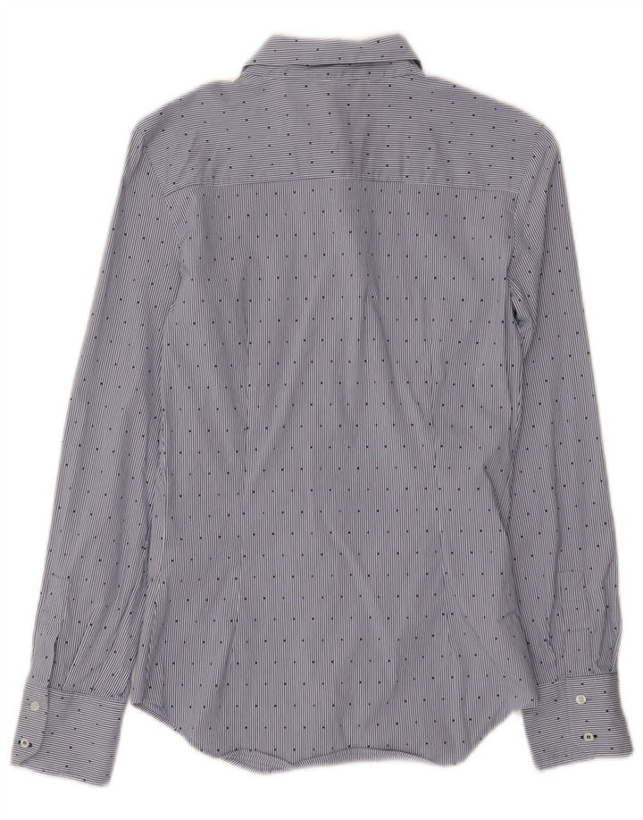 Zara Γυναικείο πουκάμισο UK 8 Small Blue Pinstripe Βαμβακερό