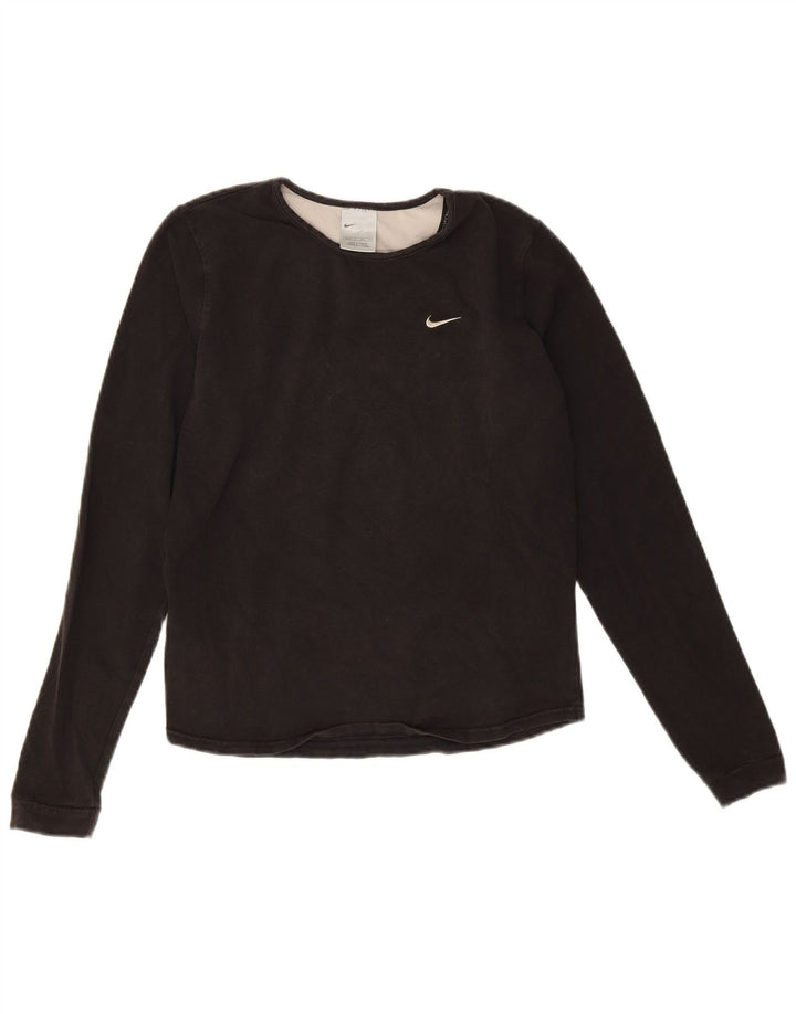 Γυναικείο τοπ Nike μακρυμάνικο US 4/6 Small μαύρο βαμβακερό
