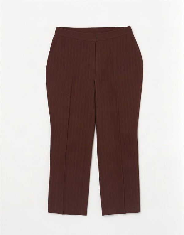 Marks & Spencer Γυναικεία Casual Παντελόνια UK 16 Large W34 L26 Καφέ ριγέ