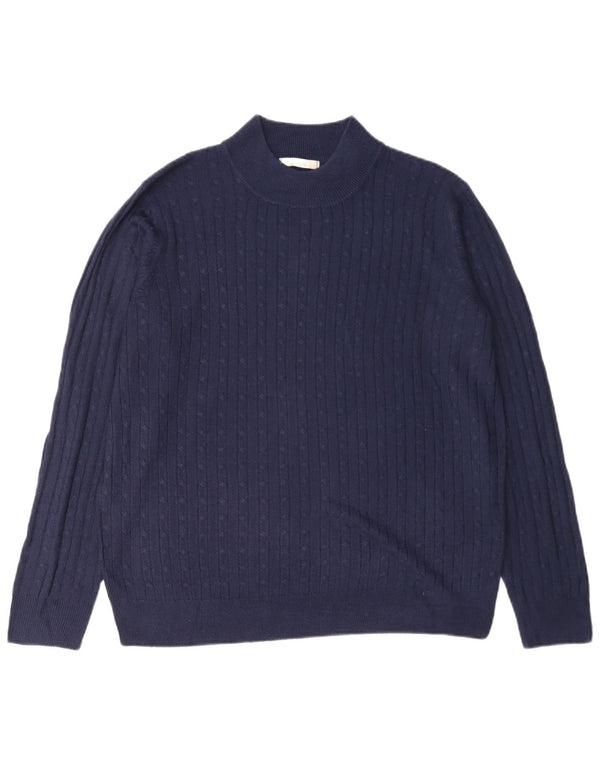 Marks & Spencer Γυναικείο πουλόβερ με λαιμό χελώνα UK 18 XL Navy Blue