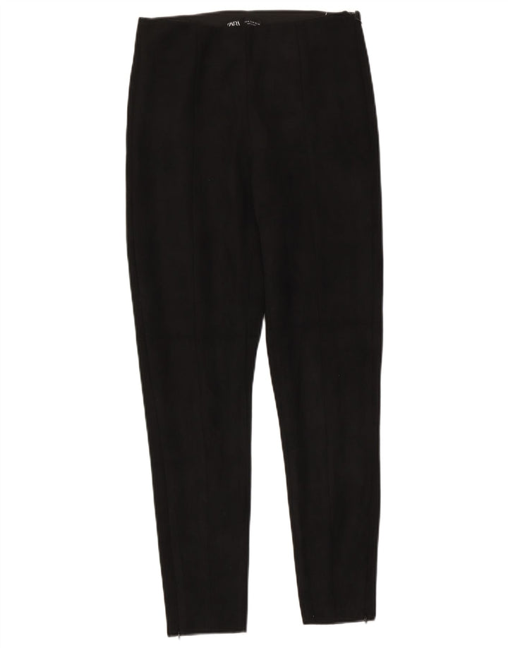 Zara Γυναικείο Slim Casual Παντελόνι Medium W28 L27 Μαύρο πολυεστέρα