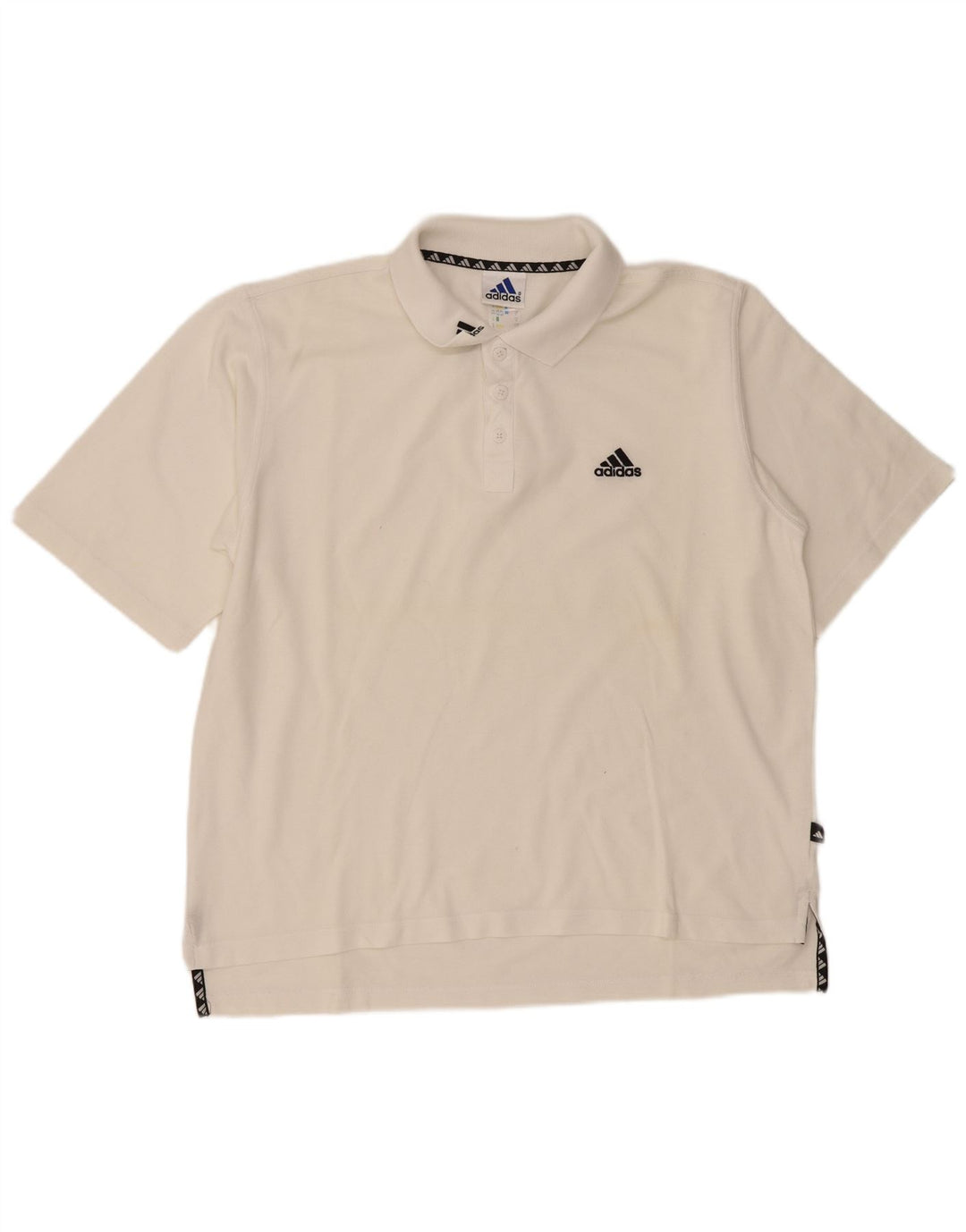 Ανδρικό πουκάμισο Adidas Polo μεγάλο λευκό βαμβακερό