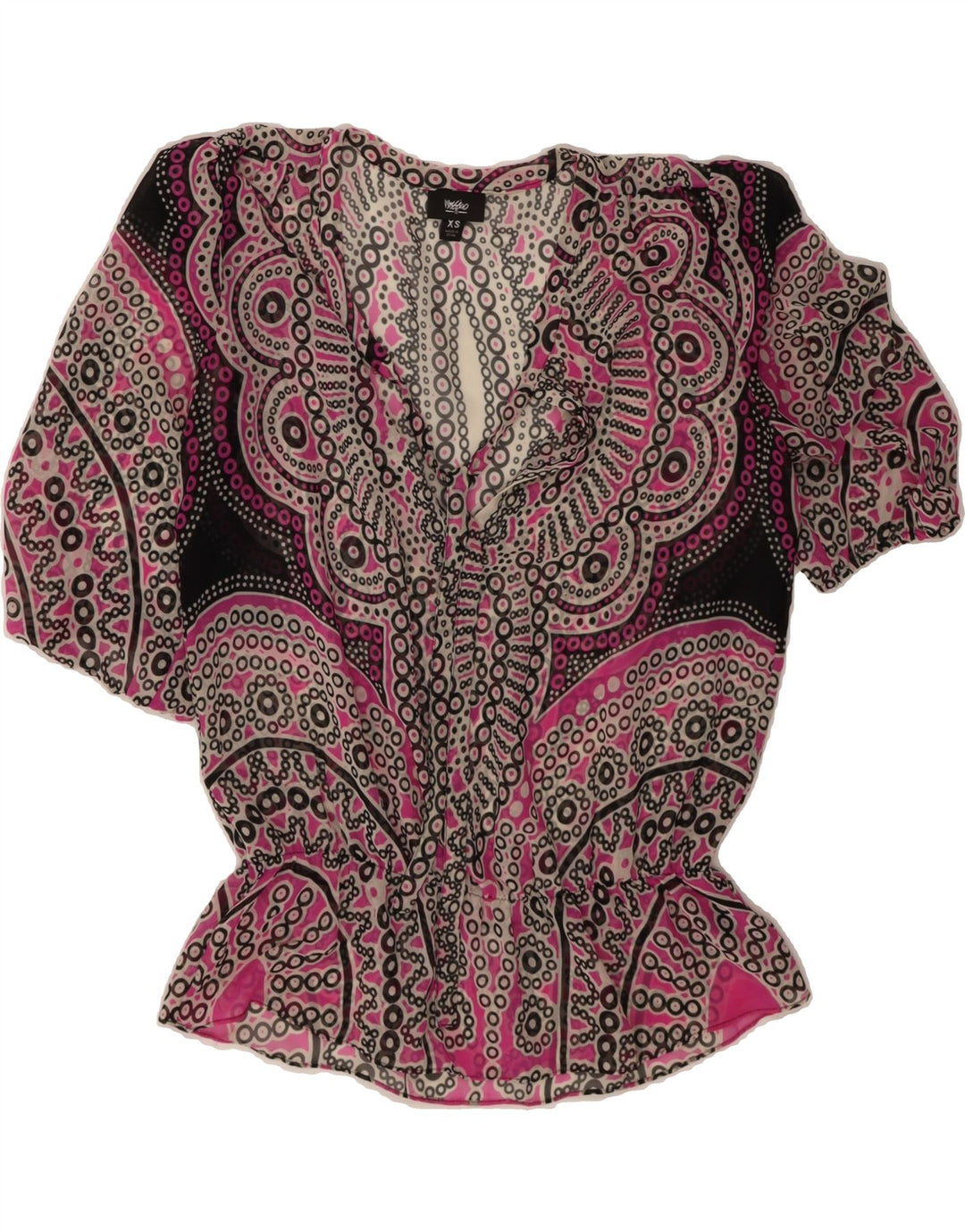 MOSSIMO Womens Oversized Blouse Top UK 6 XS Pink Paisley Vintage Mossimo and Second-Hand Mossimo from Messina Hembry 