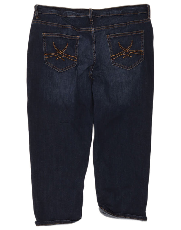 Marks & Spencer Γυναικεία Capri Jeans UK 16 Large W38 L20 Navy Blue Cotton