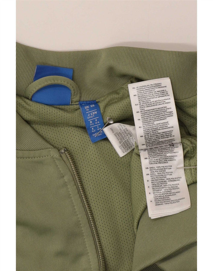 Γυναικεία αθλητική φόρμα γραφικών Adidas Top Jacket UK 16 Large Green Polyester