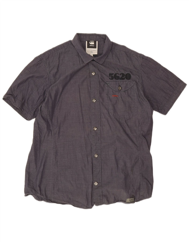 Ανδρικό κοντομάνικο πουκάμισο G-Star XL Navy Blue