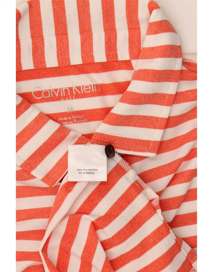 Calvin Klein Ανδρικό πουκάμισο γκολφ πόλο με μεσαίο πορτοκαλί ριγέ πολυεστέρα
