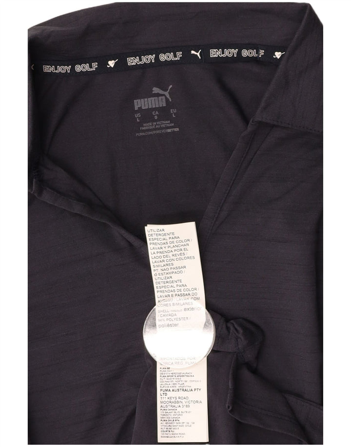 Γυναικείο μπλουζάκι πόλο PUMA UK 14 Large Navy Blue Flecked Polyester