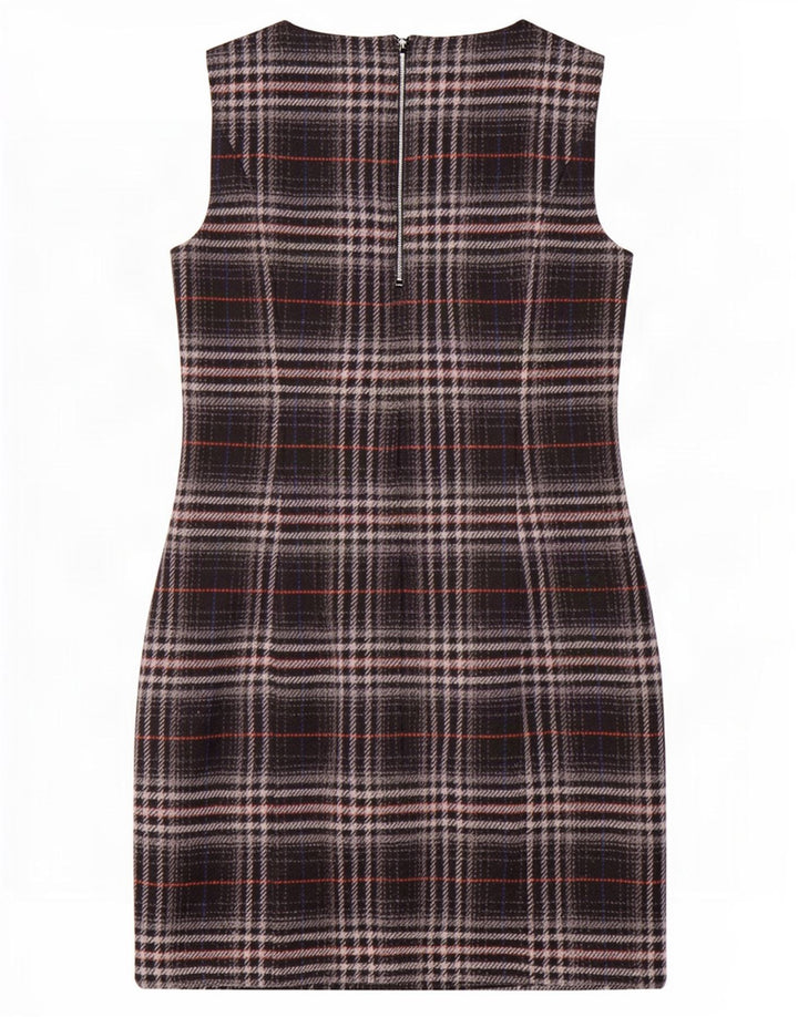 Marks & Spencer Γυναικείο Αμάνικο Φόρεμα Shift UK 12 Μεσαίο μαύρο καρό